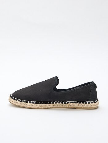 Espadrille van suèdine met platte zool