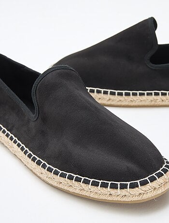 Espadrille van suèdine met platte zool