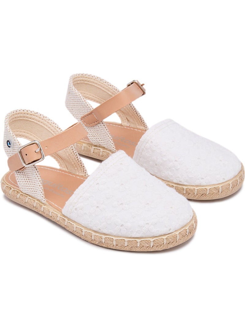 Espadrilles conguitos bordado floral Blanc - Kiabi