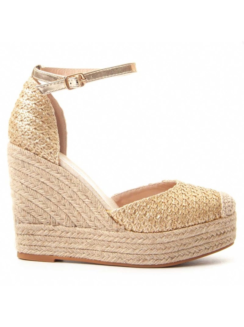 Espadrilles De Sparte Matériel Synthétique Montevita Doré/or - Kiabi