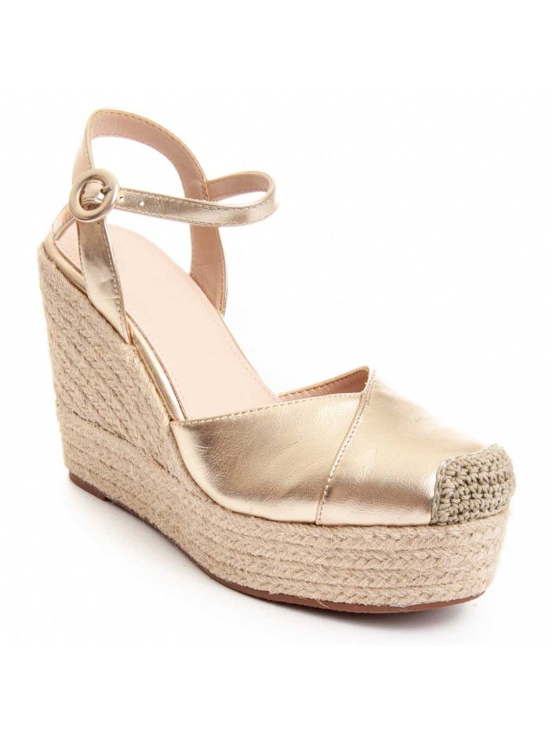 Espadrilles De Sparte Matériel Synthétique Montevita Doré/or - Kiabi