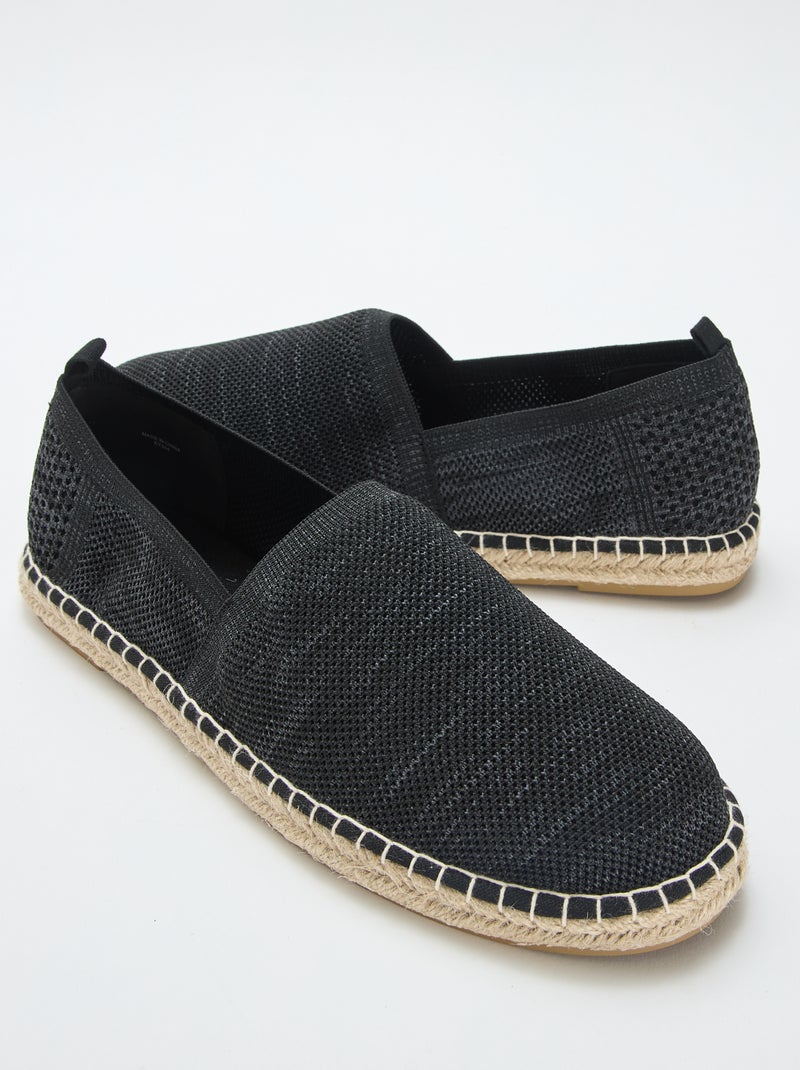 Espadrilles en mesh Noir - Kiabi