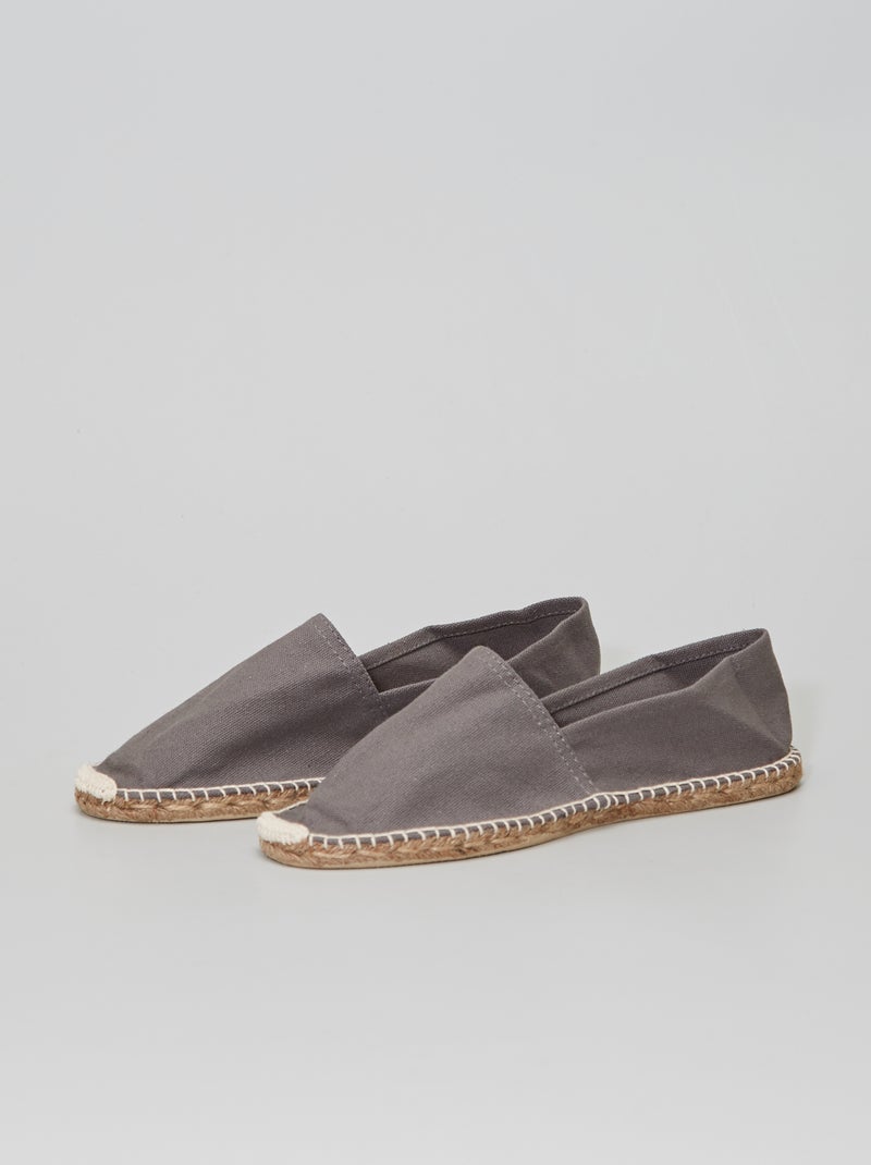 Espadrilles en toile gris - Kiabi