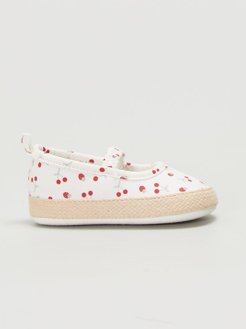 Espadrilles met kersenprint WIT - Kiabi