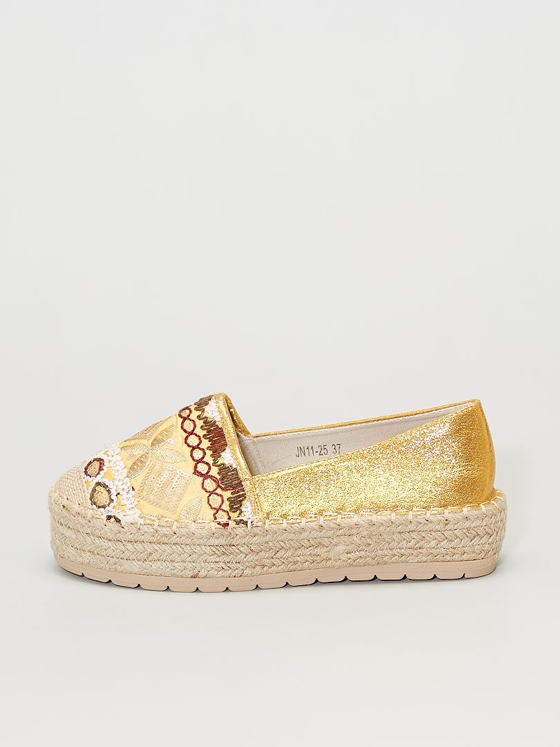 Espadrilles met platformzool - Beige - Kiabi - 20.00€