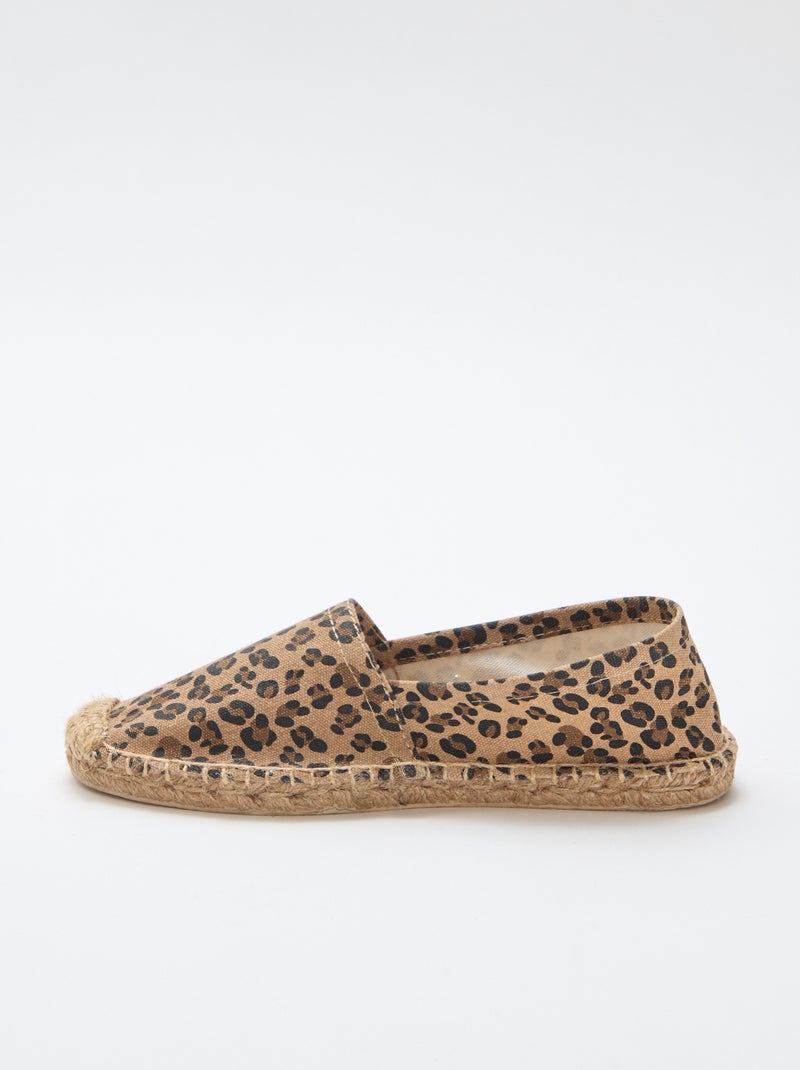 Espadrilles met print Bruin - Kiabi