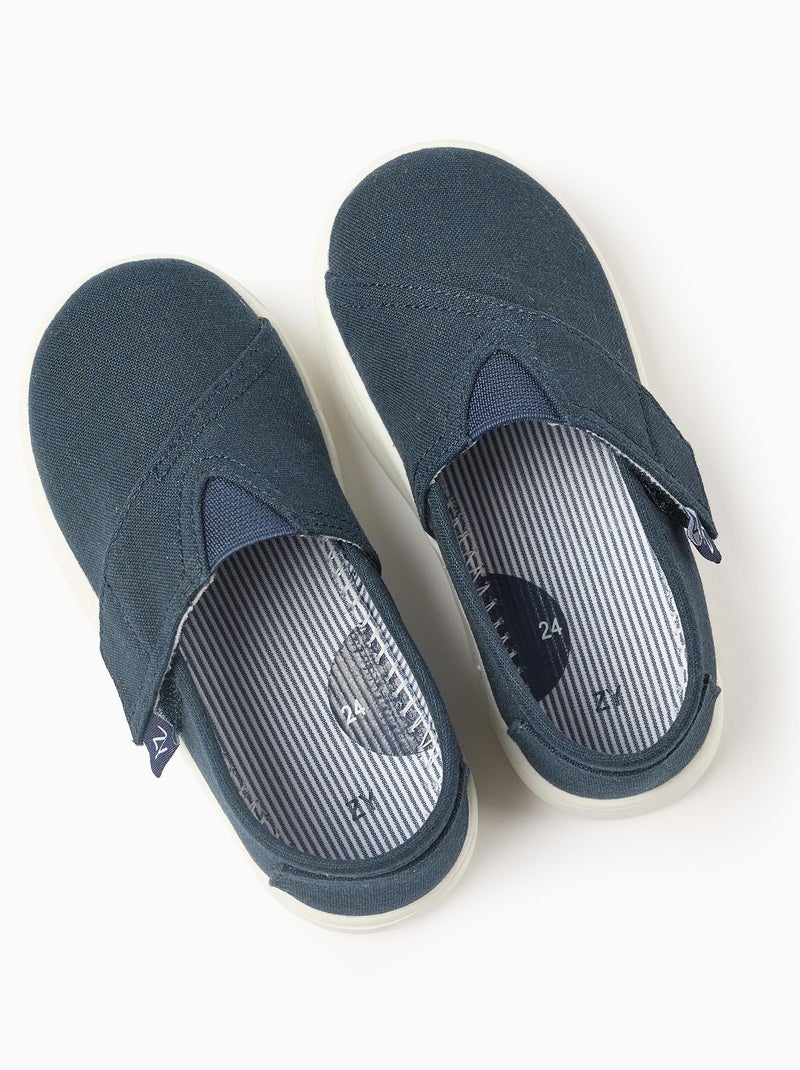 Espadrilles van linnen met klittenbandsluiting Blauw Blauw - Kiabi