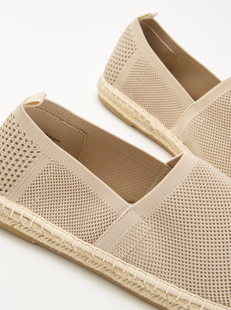Espadrilles van mesh Biege - Kiabi