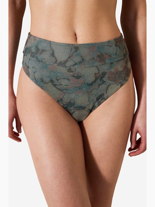 Estela vintage bikinibroekje met hoge taille en meshdetail penti - Kiabi Estela vintage bikinibroekje met hoge taille en meshdetail penti - Kiabi