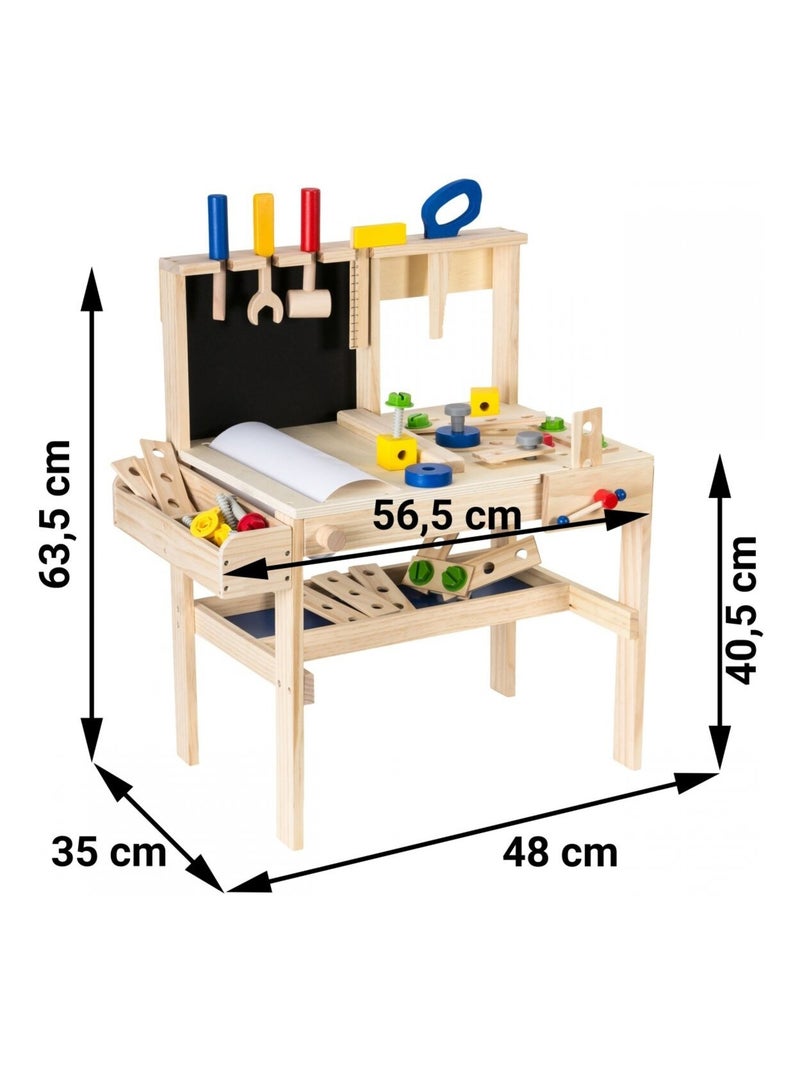 Établi de bricolage bois enfant avec ceinture outils mamabrum N/A - Kiabi
