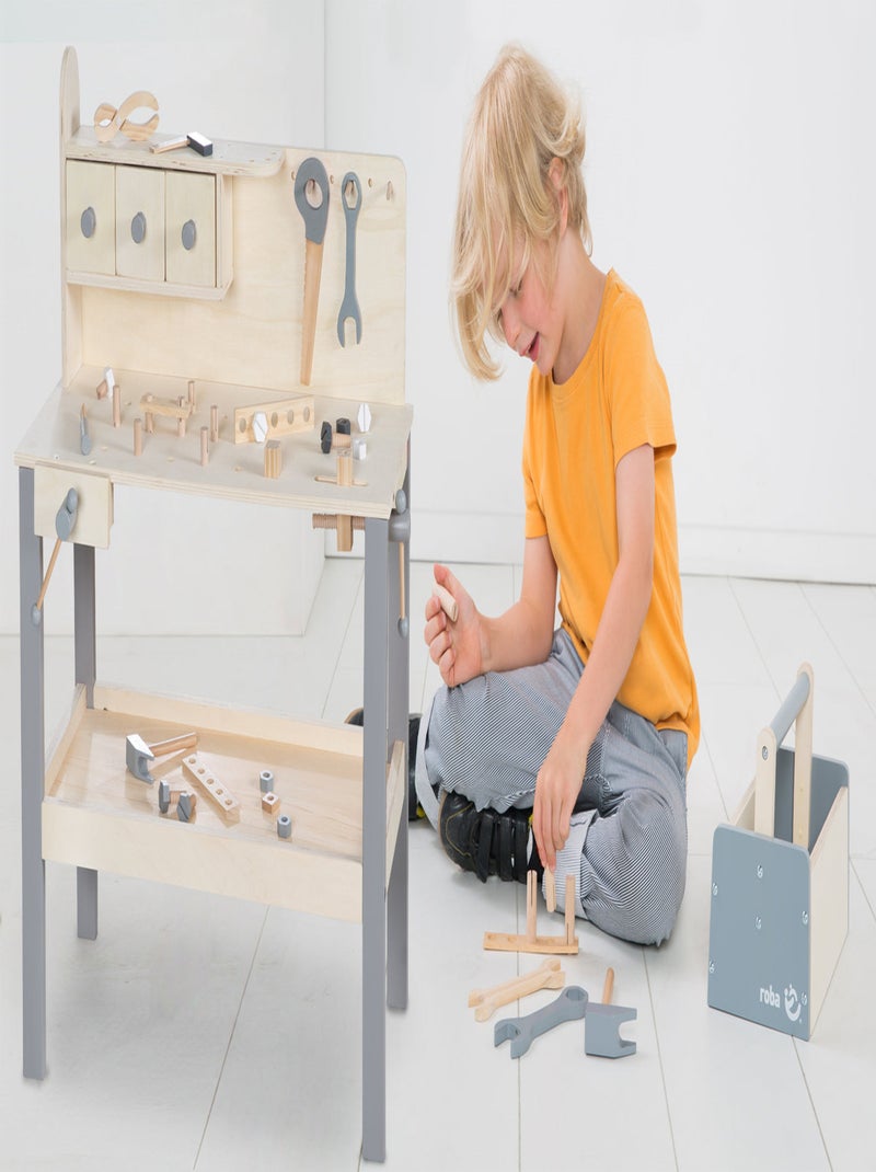 Établi enfant en bois + accessoires de bricolage ROBA Bois naturel - Kiabi