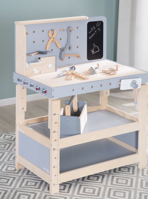 Établi enfant en bois ajustable en hauteur + 38 accessoires  ROBA - Kiabi