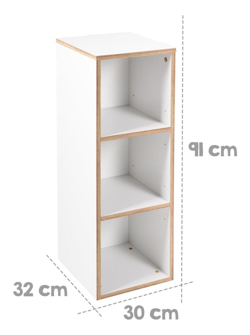 Étagère de rangement 3 cases pour chambre enfant 'Finn' ROBA Blanc Marron - Kiabi