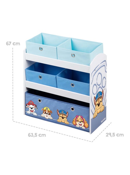 Étagère de rangement jouets avec 5 boites en toile 'Roba Paw Patrol' - Kiabi