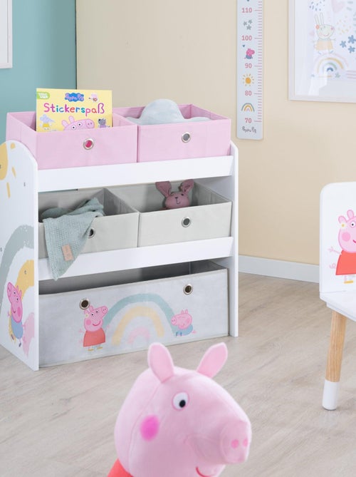 Étagère de rangement jouets avec 5 boites en toile 'Roba Peppa Pig' - Kiabi