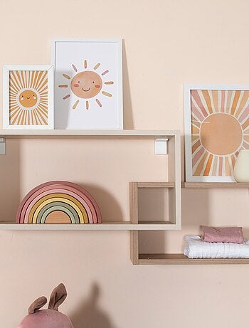 Étagère murale 2 niches en mélaminé pour chambre enfant 'Roba jil'