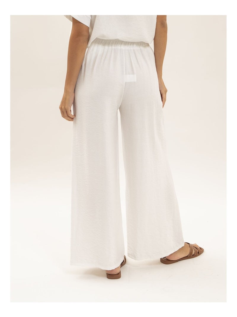 Etalia wijde broek Wit - Kiabi