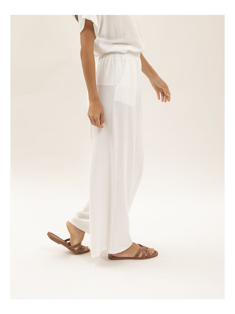 Etalia wijde broek Wit - Kiabi