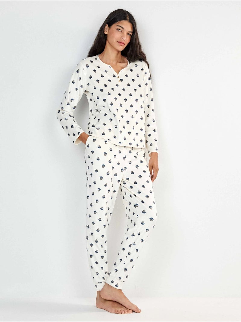 Etnisch gedrukt overhemd pyjama Multicolor - Kiabi