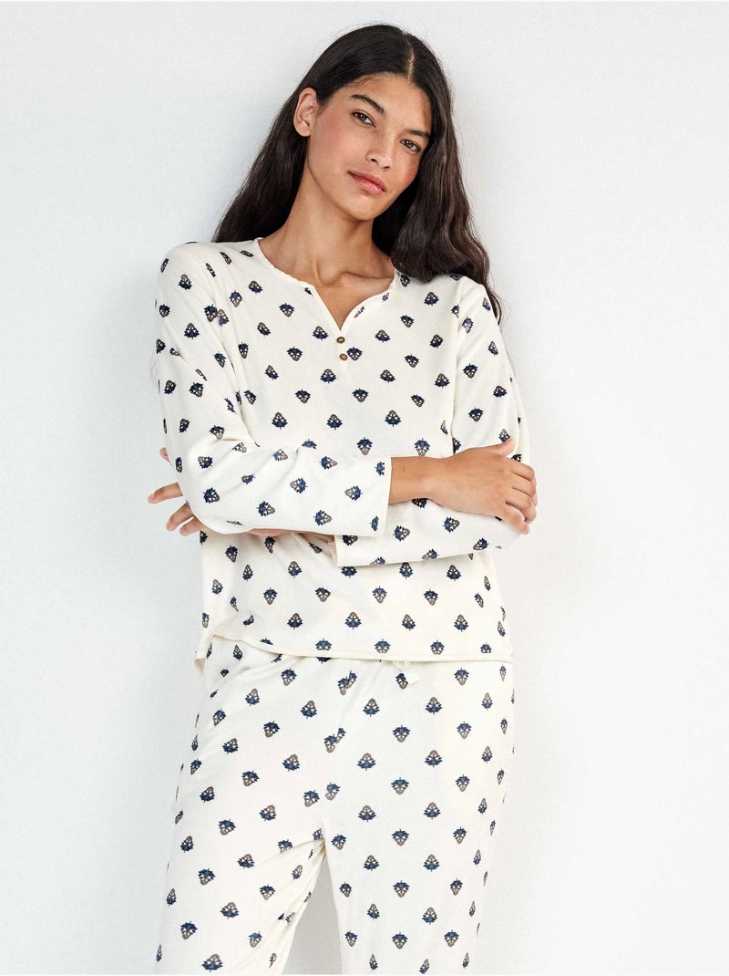 Etnisch gedrukt overhemd pyjama Multicolor - Kiabi