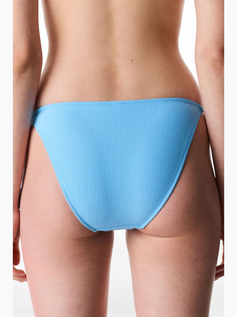 Eulina bikinibroekje met middelhoge taille en structuur penti Hemelsblauw - Kiabi