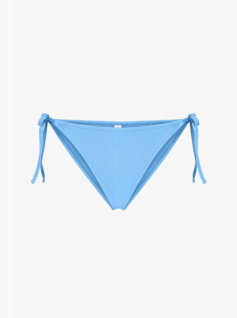 Eulina bikinibroekje met middelhoge taille en structuur penti Hemelsblauw - Kiabi