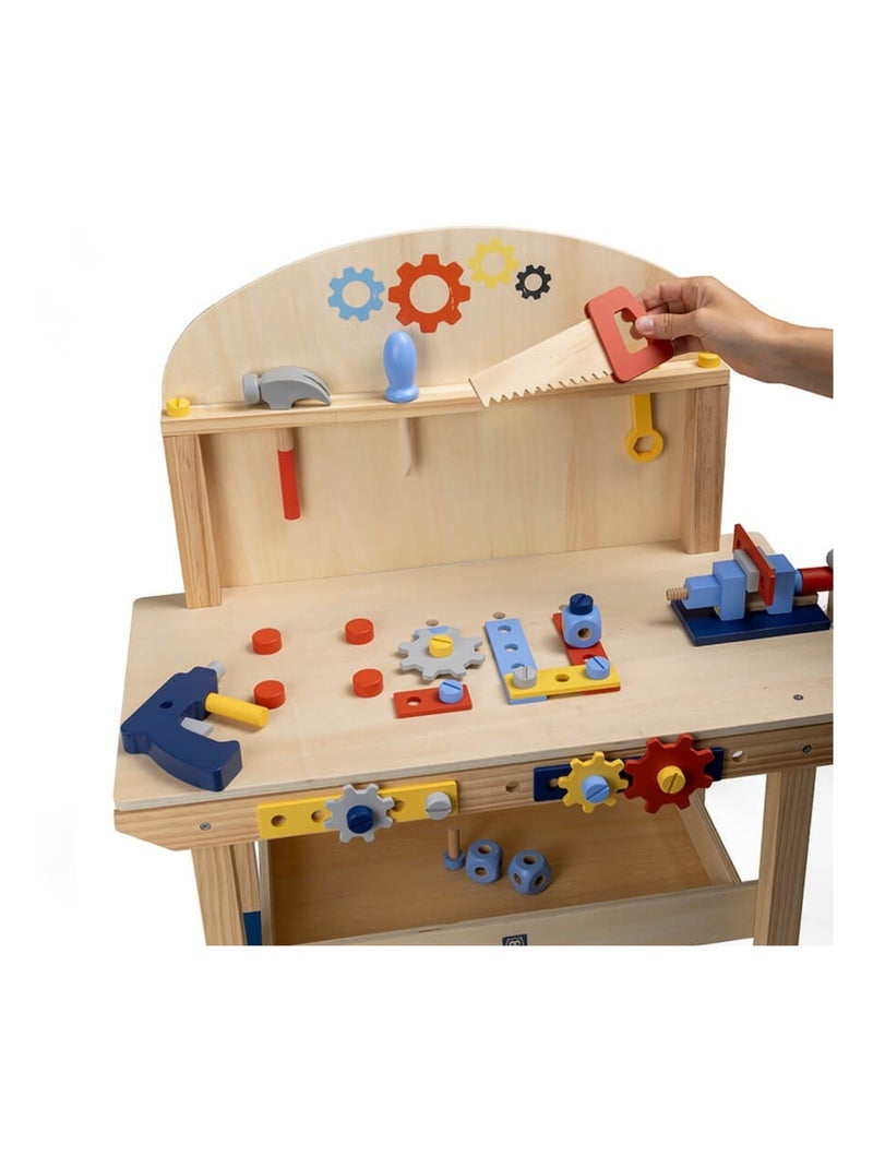 Eurekakids - établi de bricolage en bois pour enfant - de 3 à 12 ans Bleu Beige - Kiabi