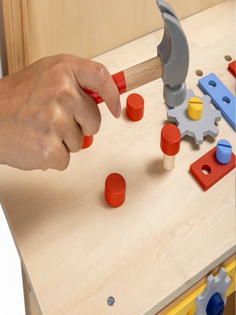 Eurekakids - établi de bricolage en bois pour enfant - de 3 à 12 ans Bleu Beige - Kiabi