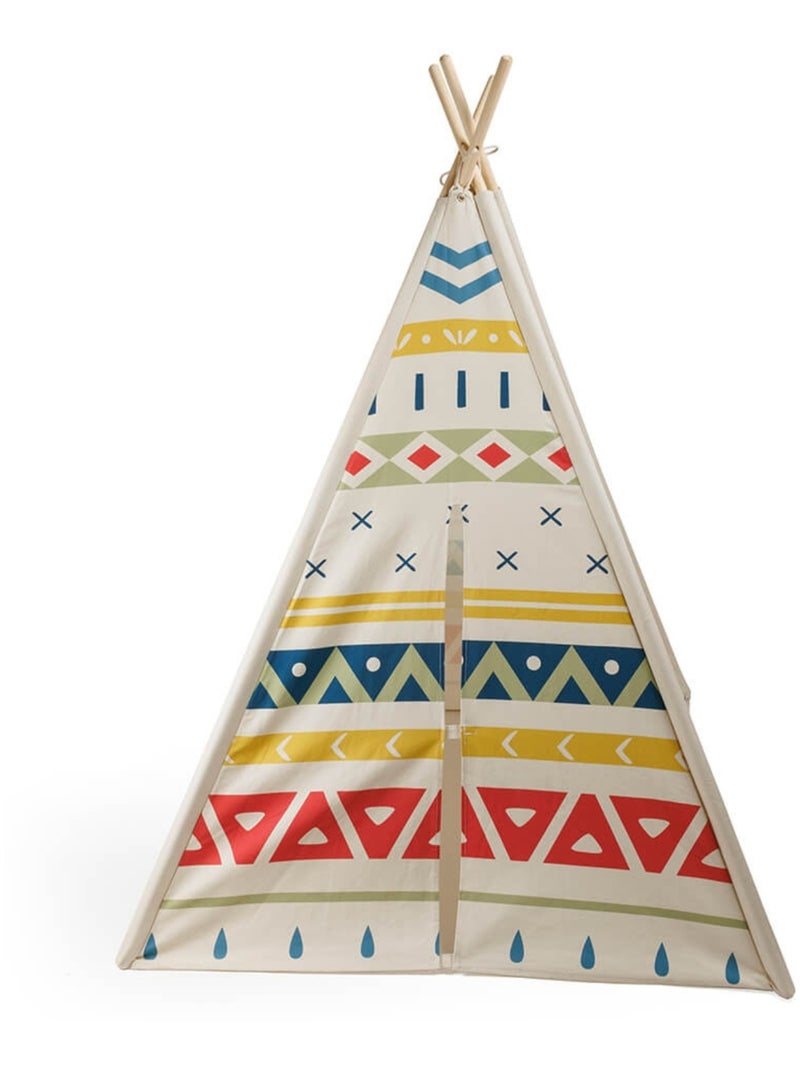 Eurekakids - houten tipi-tent voor kinderen - van 3 tot 12 jaar oud Multicolor - Kiabi