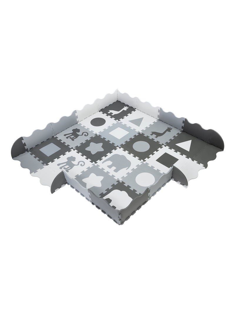 Eva-puzzelspeelmat 150 x 150 cm voor baby's, kinderen en volwassenen Grijs - Kiabi