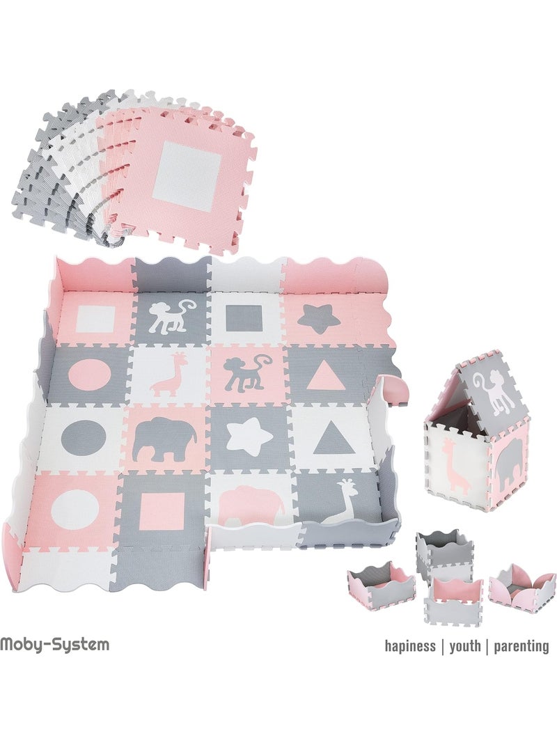 Eva puzzelspeelmat 150 x 150 cm voor baby's, kinderen en volwassenen Roze - Kiabi