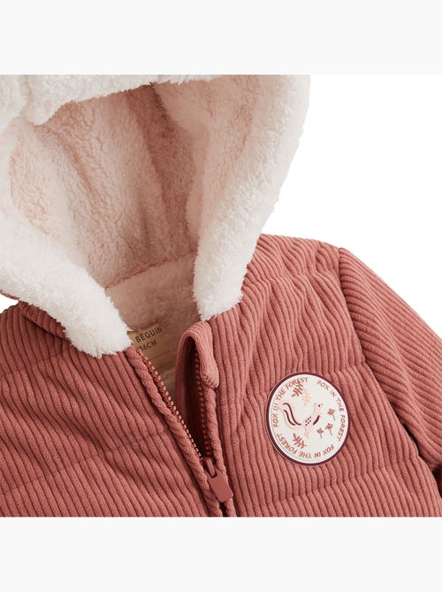 Evie corduroy baby pufferjasje met sherpa voering en capuchon - Kiabi