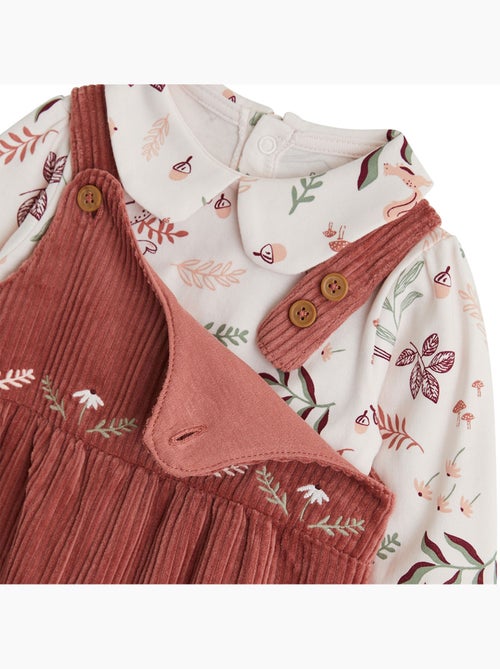 Evie corduroy babyoveralls en t-shirt set - Kiabi