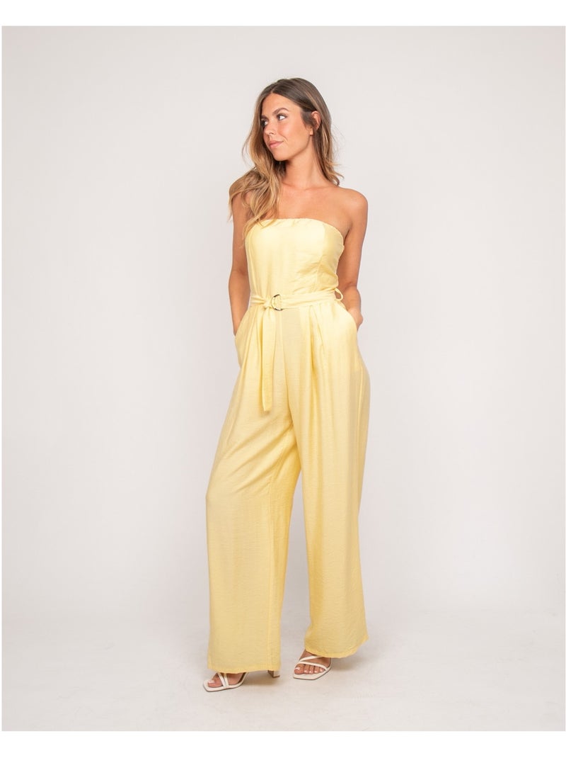 Evilia strapless jumpsuit Geel - Kiabi