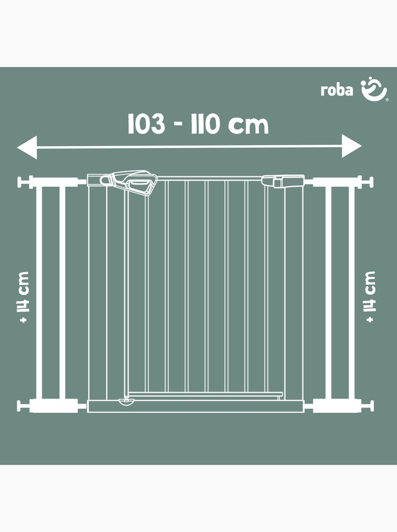 Extension minimaliste 14 cm pour barrière de sécurité easySafe+ Roba Blanc - Kiabi
