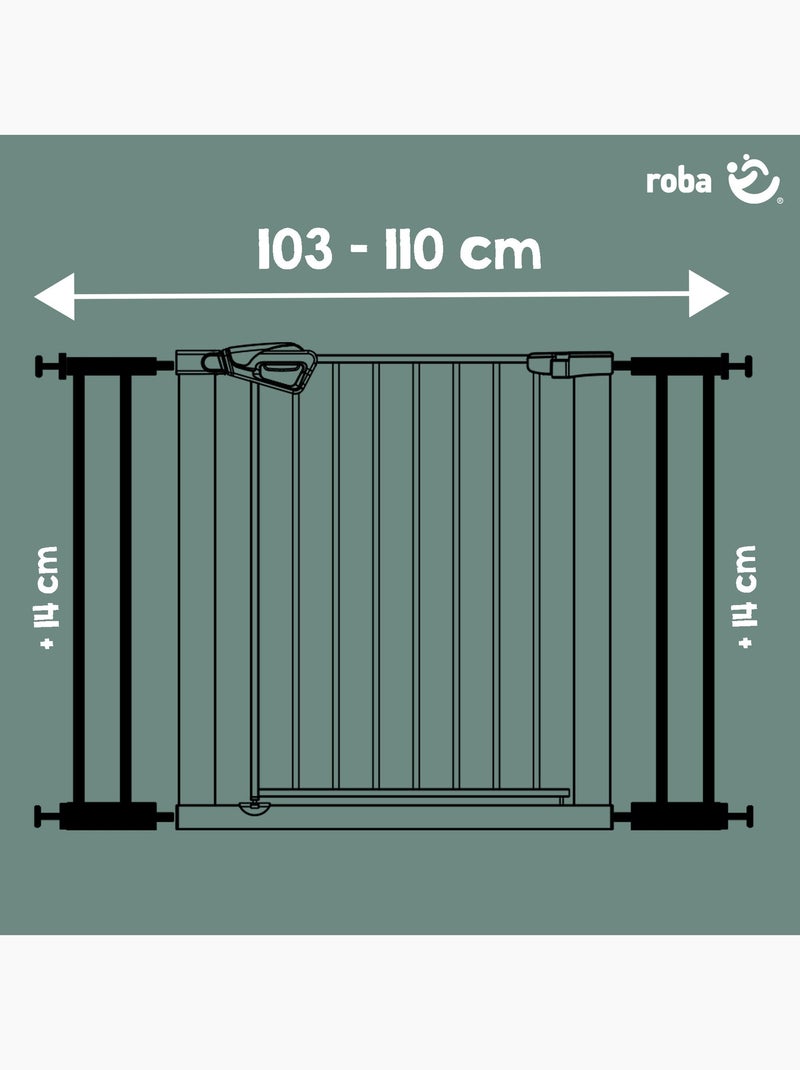 Extension minimaliste 14 cm pour barrière de sécurité easySafe+ Roba Noir - Kiabi
