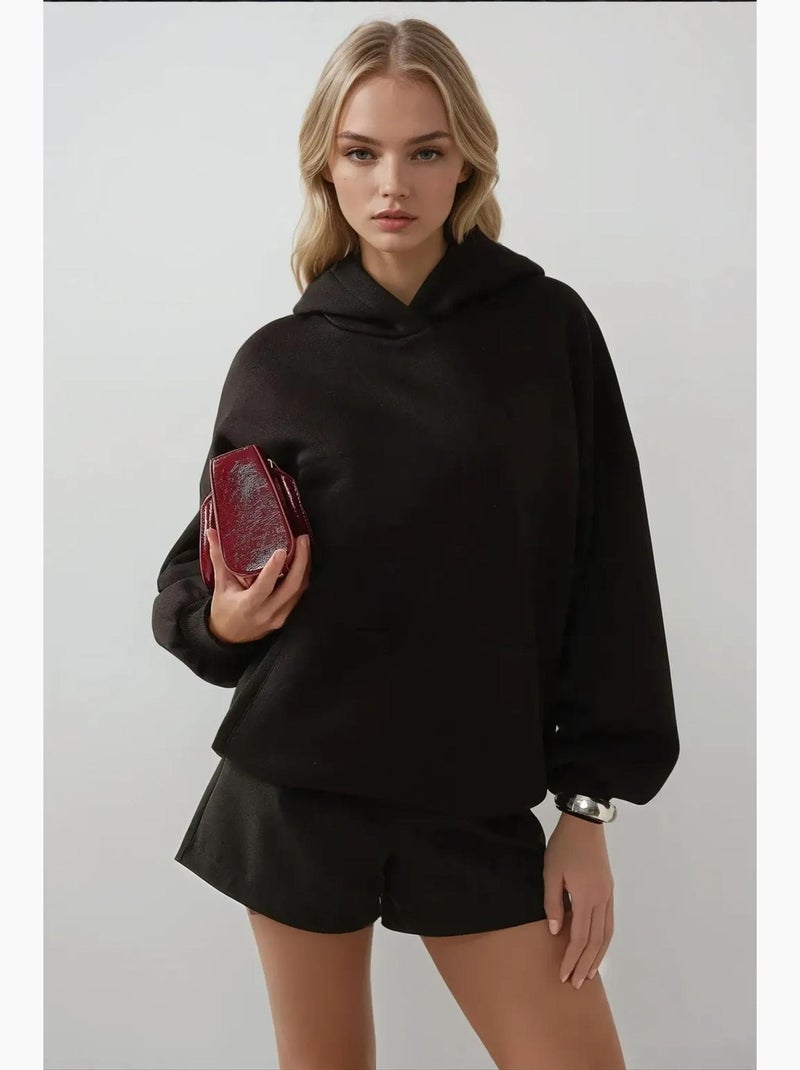 Extra grote, zware hoodie met capuchon hiccup Zwart - Kiabi