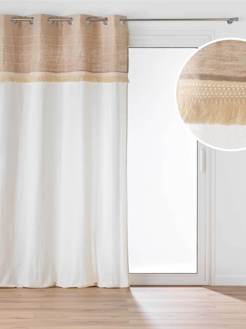 Eyelet gordijn van poly-katoen en jute met gestructureerde streep - Kiabi Eyelet gordijn van poly-katoen en jute met gestructureerde streep - Kiabi