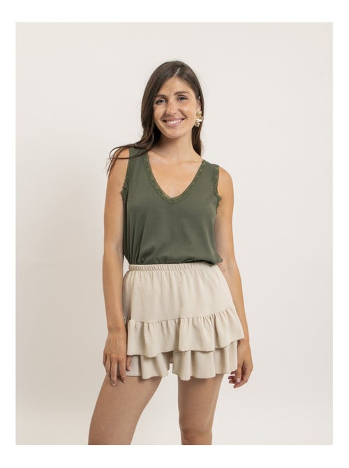 FABRINE kanten tanktop - Kiabi