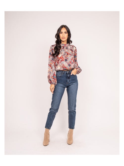 FABUS blouse met print en zwierige pasvorm - Kiabi