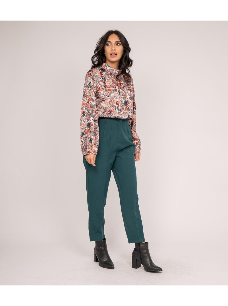 FABUS blouse met print en zwierige pasvorm Ecru - Kiabi