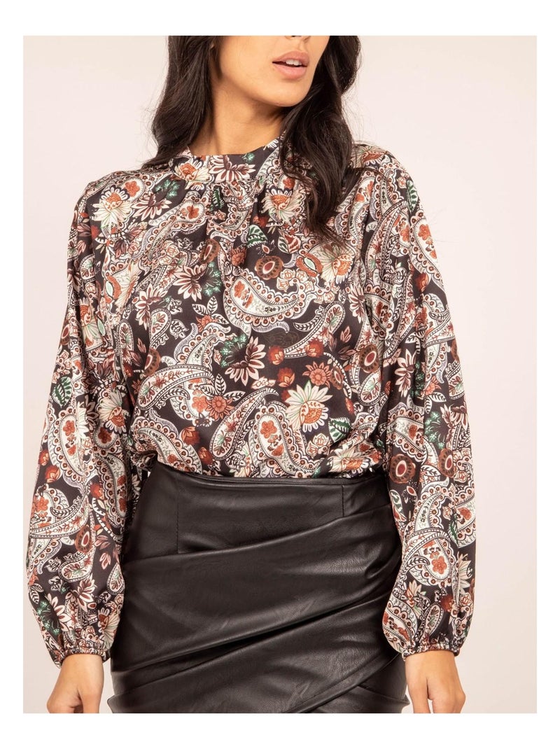 FABUS blouse met print en zwierige pasvorm Zwart - Kiabi