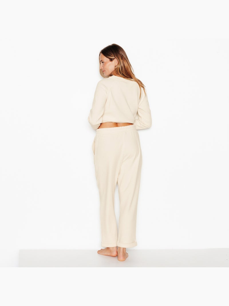 Faience pyjamabroek ecru Ecru - Kiabi