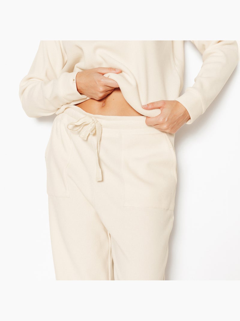 Faience pyjamabroek ecru Ecru - Kiabi