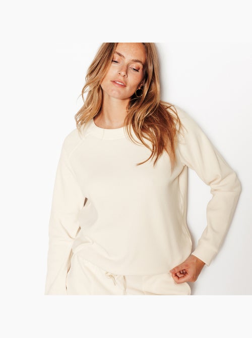 Faience t-shirt lange mouwen ecru - Kiabi