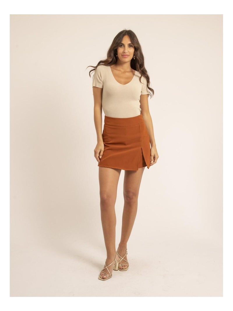 Falini korte gebreide top Beige - Kiabi