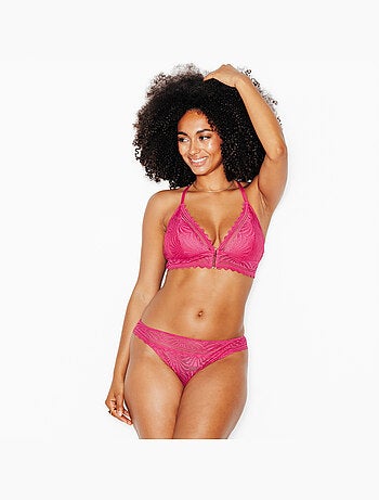 Fallon tanga kant multikleur roze
