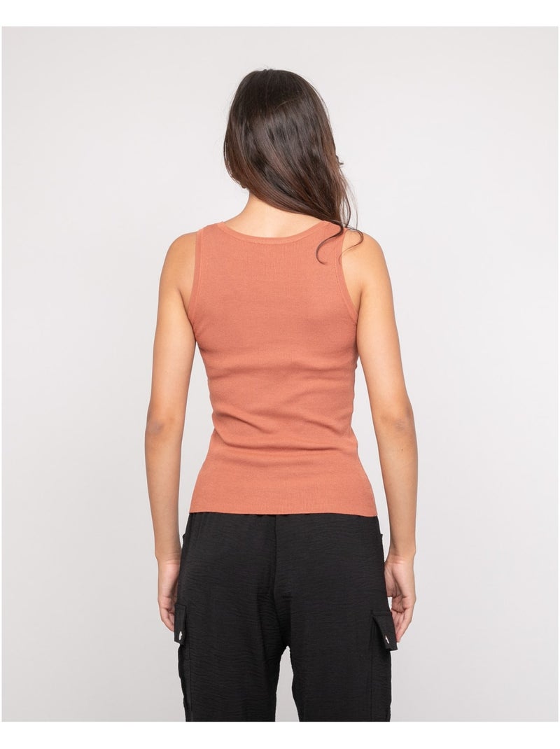 FALYA gebreide tanktop Baksteenrood - Kiabi