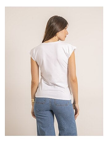 Fania t-shirt met korte mouwen en strass-steentjes