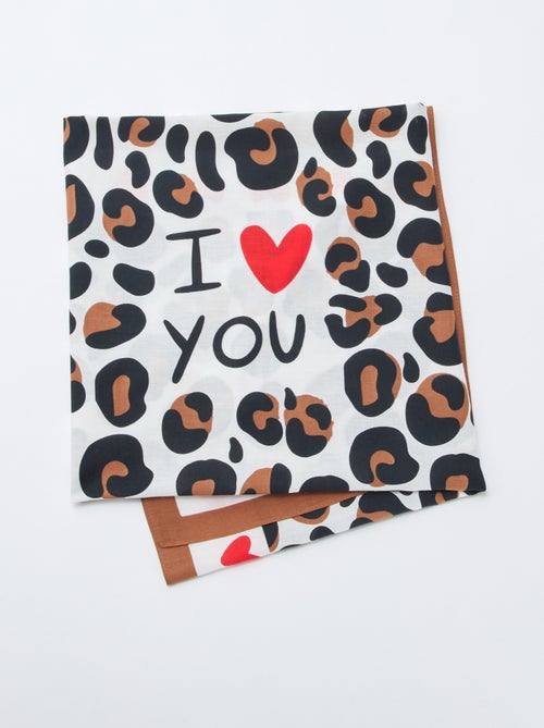 Fantasieprint sjaal (100x100 cm) 'Agathe Sorlet x Kiabi' - Valentijnsdag - Kiabi